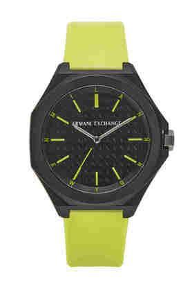 quartz 40 mm black dial silicone analogue wrist watch for women - ax7155set