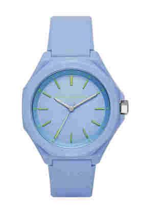 quartz 40 mm blue dial silicone analogue wrist watch for women - ax4611i
