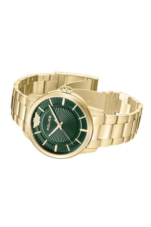 quartz 44 mm green dial stainless steel analog watch for men - plpewjg2227408