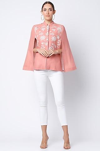 quartz pink embroidered cape