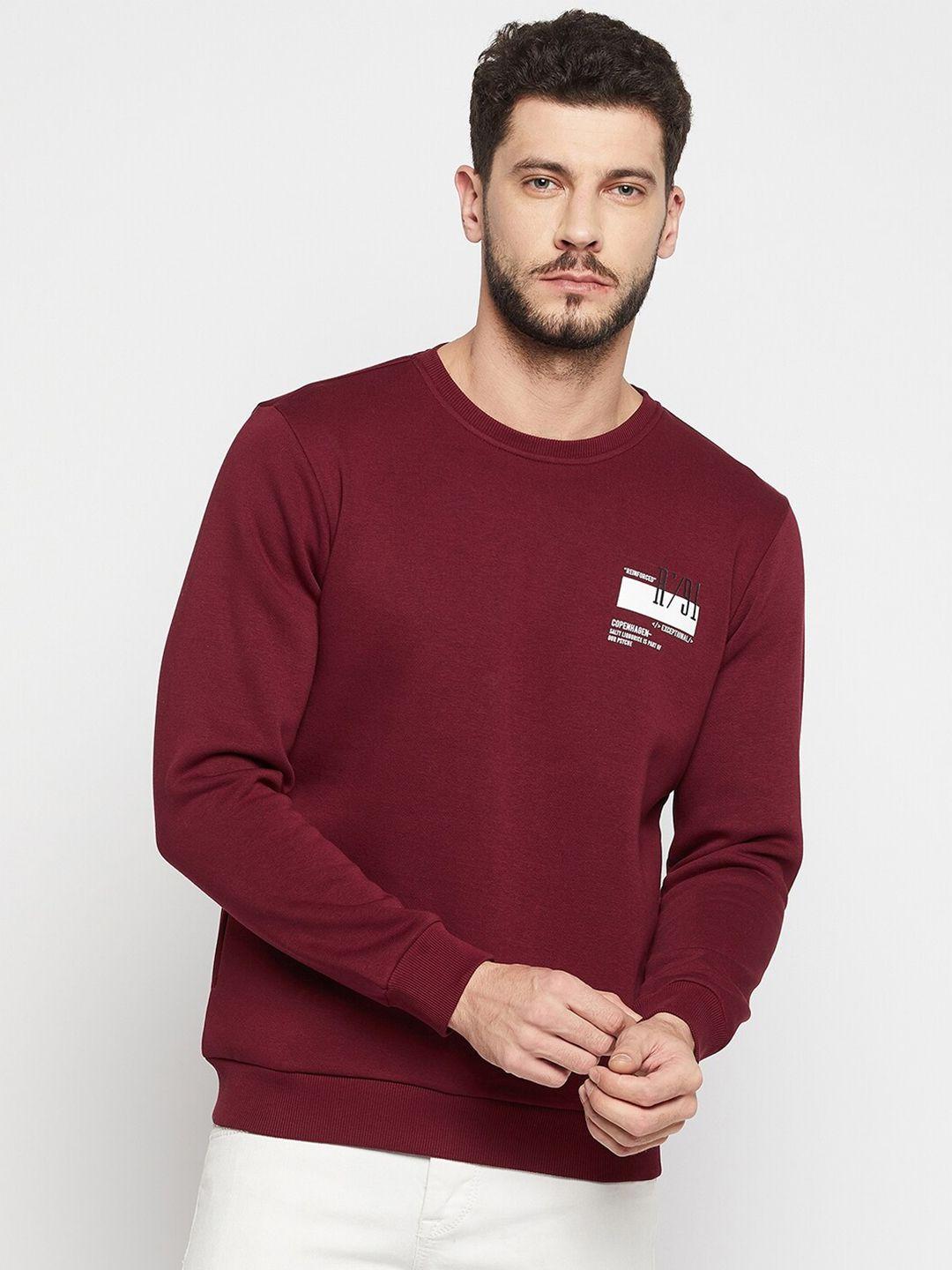 qubic-men-maroon-cotton-sweatshirt