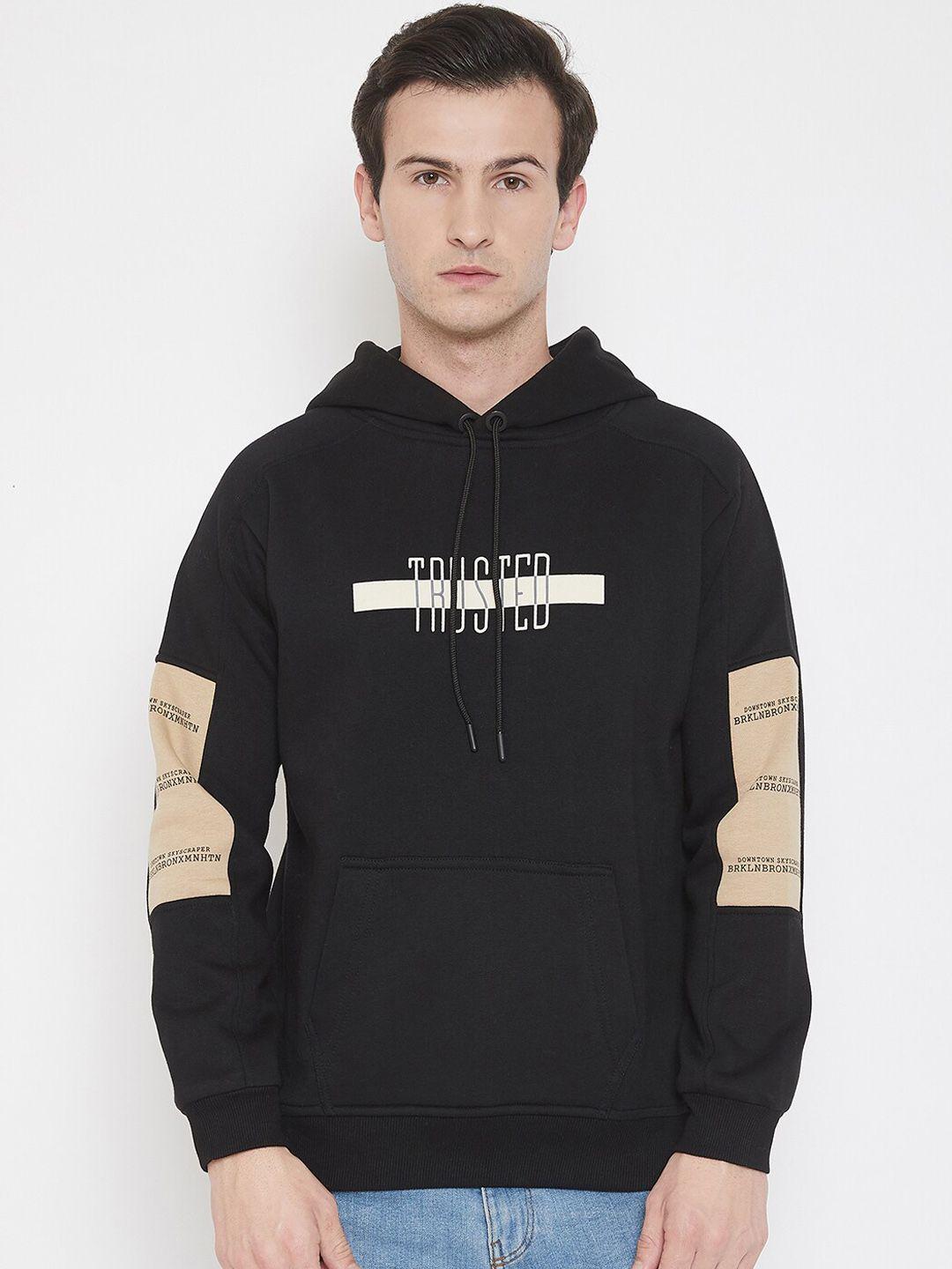 qubic men black & off-white printed sweatshirt