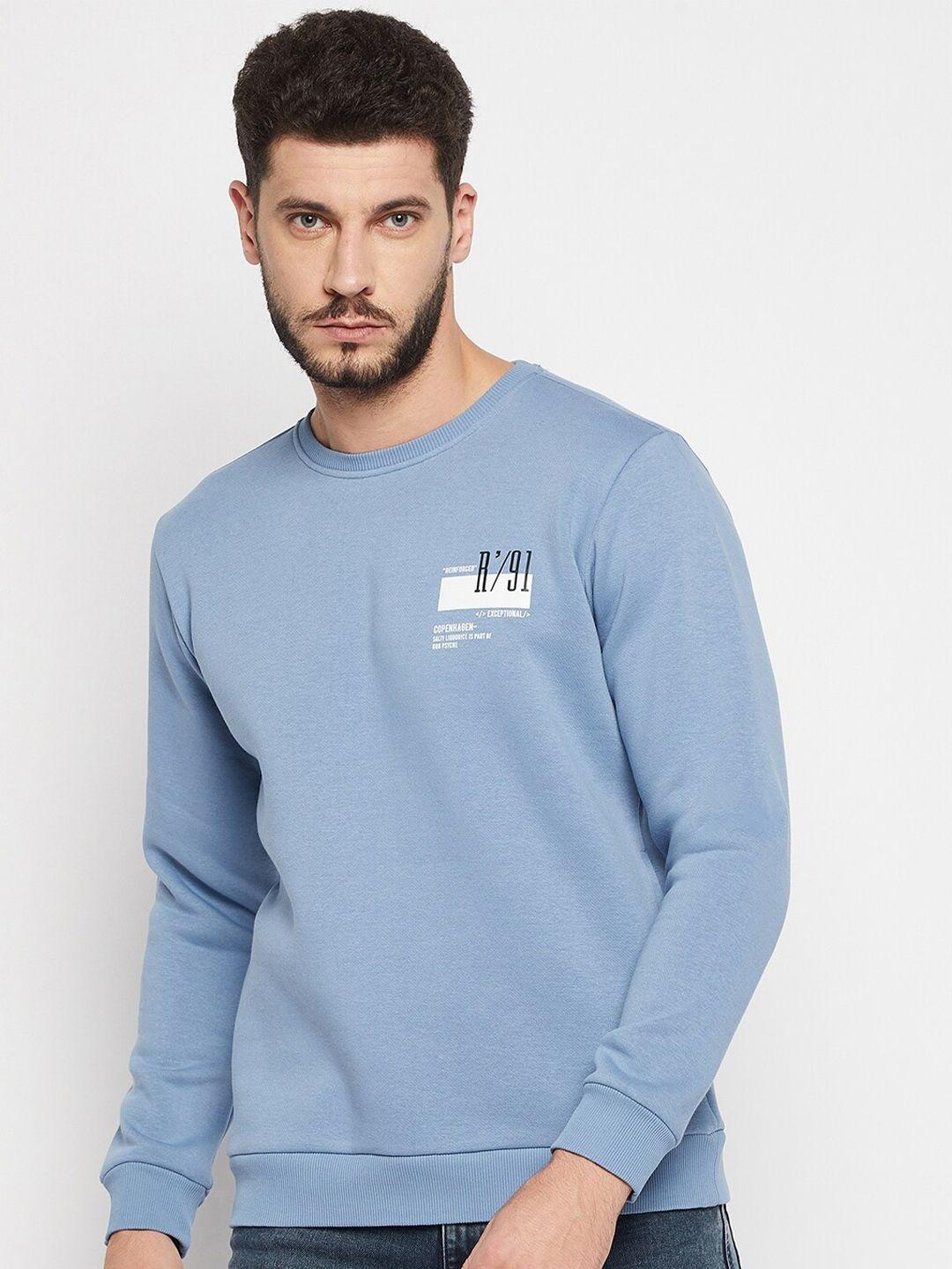 qubic men blue cotton sweatshirt