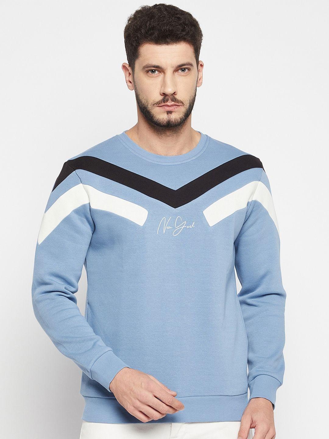 qubic men blue cotton sweatshirt