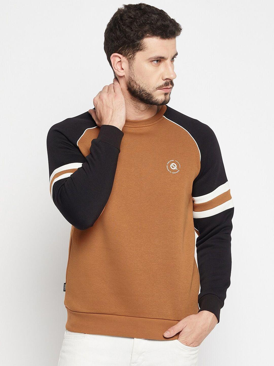 qubic men brown cotton sweatshirt