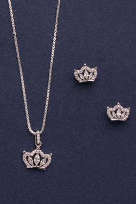 queen crown stone necklace set