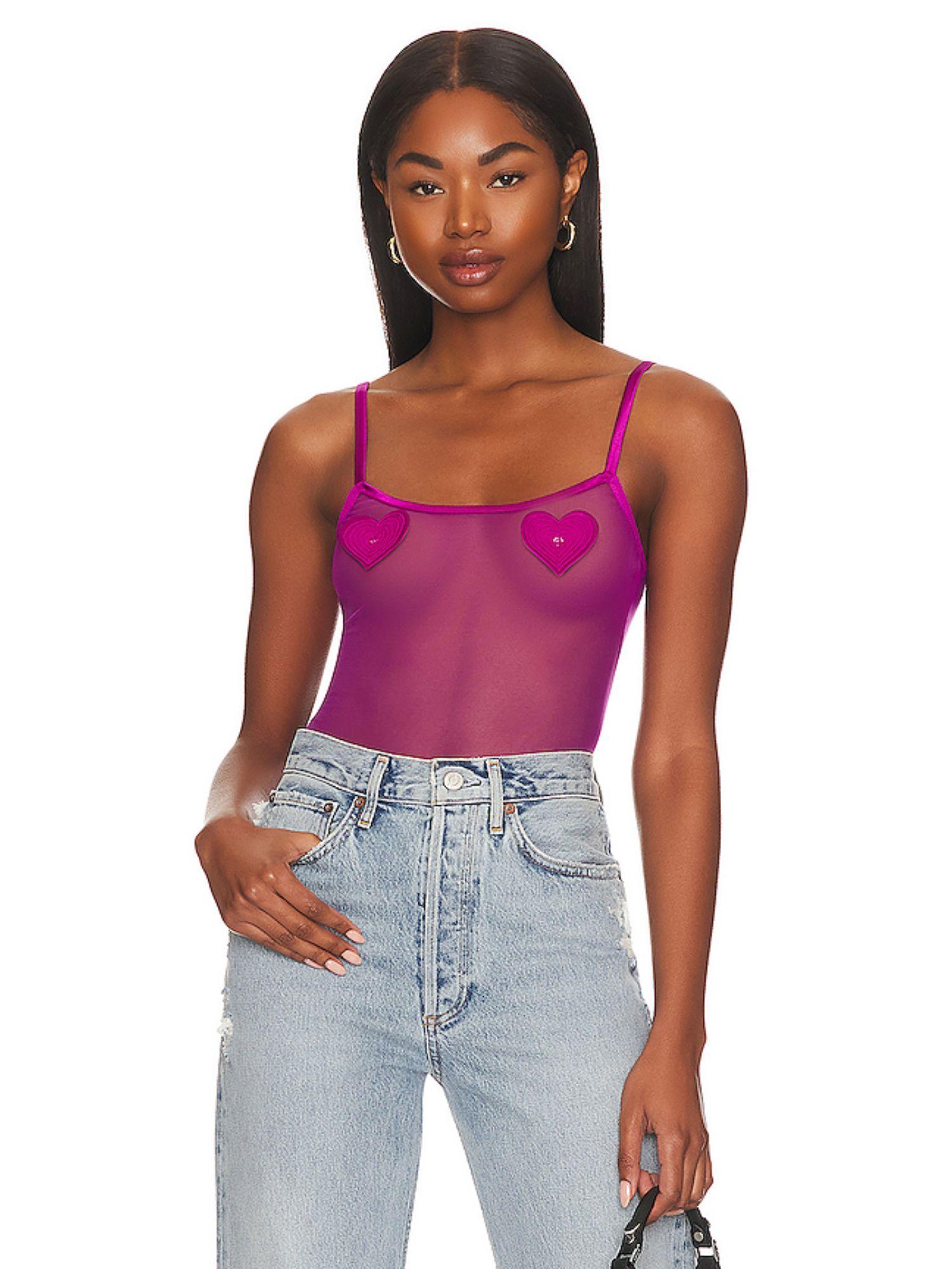 queen of hearts bodysuit fuchsia