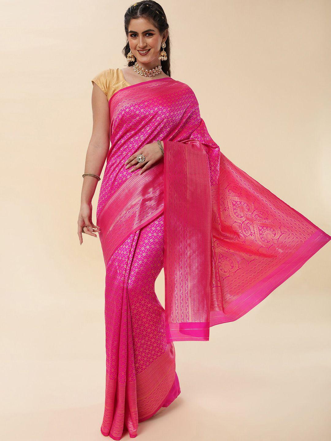 quelea  ethnic motifs woven design zari pure silk banarasi saree