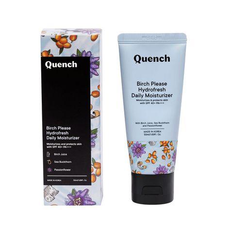 quench botanics birch please hydrofresh daily moisturizer with spf 40+ pa+++| korean skin care, 50ml