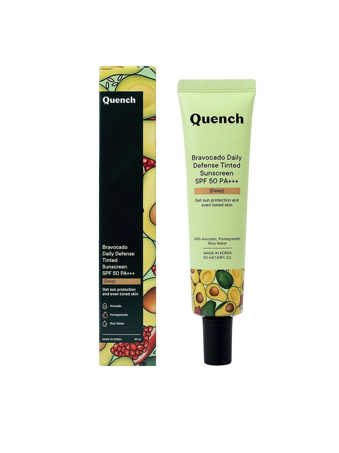 quench botanics bravocado daily defense spf 50 pa+++ tinted sunscreen - 50 ml