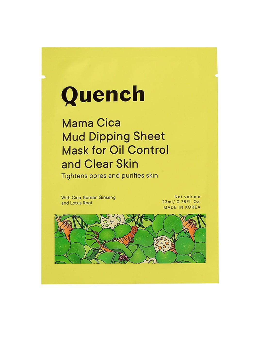 quench botanics mama cica mud dipping sheet mask for oil control & clear skin