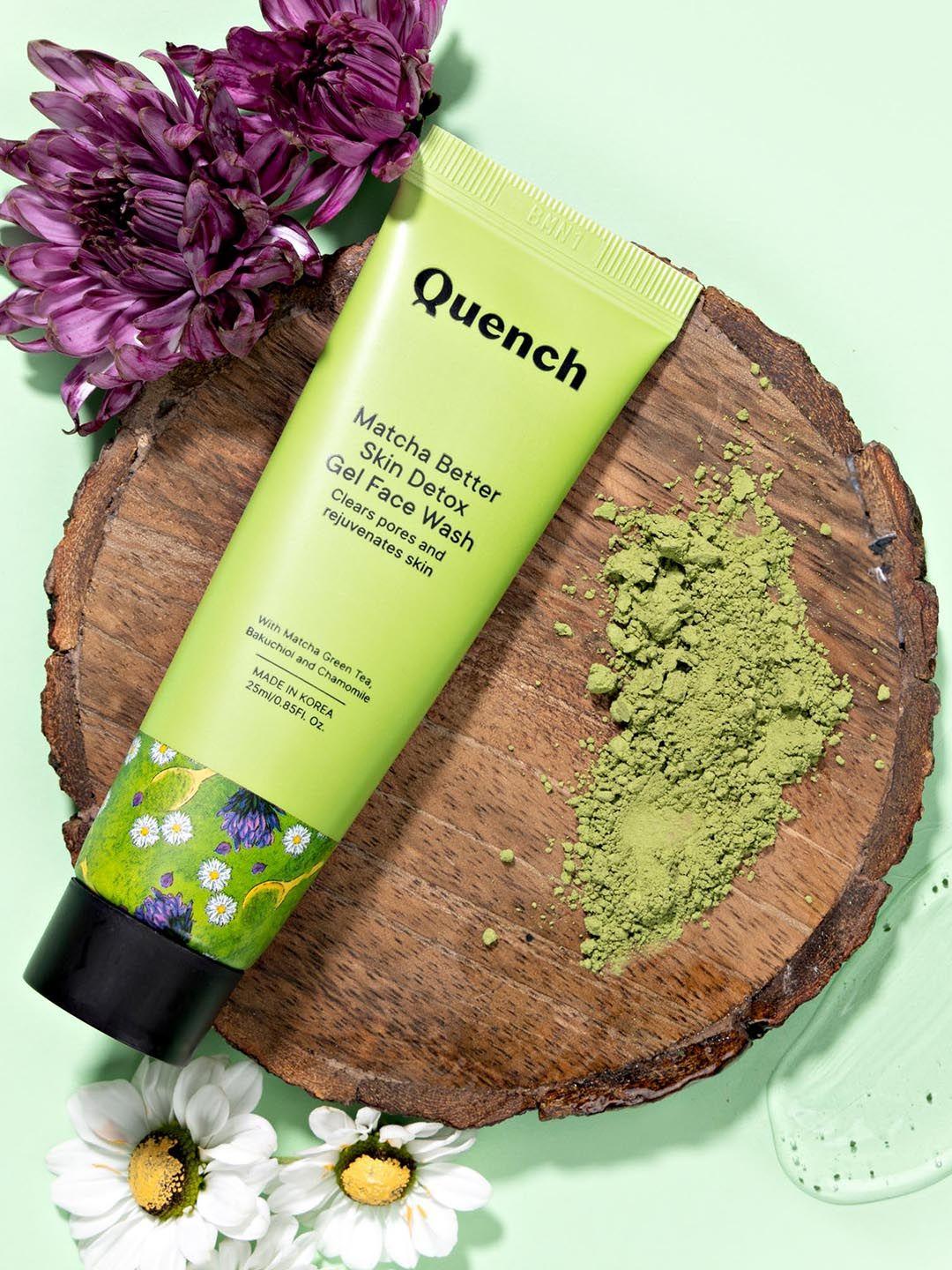 quench botanics matcha better skin detox gel face wash - 25 ml
