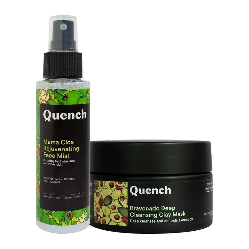 quench botanics bravocado deep cleansing clay mask with mama cica rejuvenating face mist