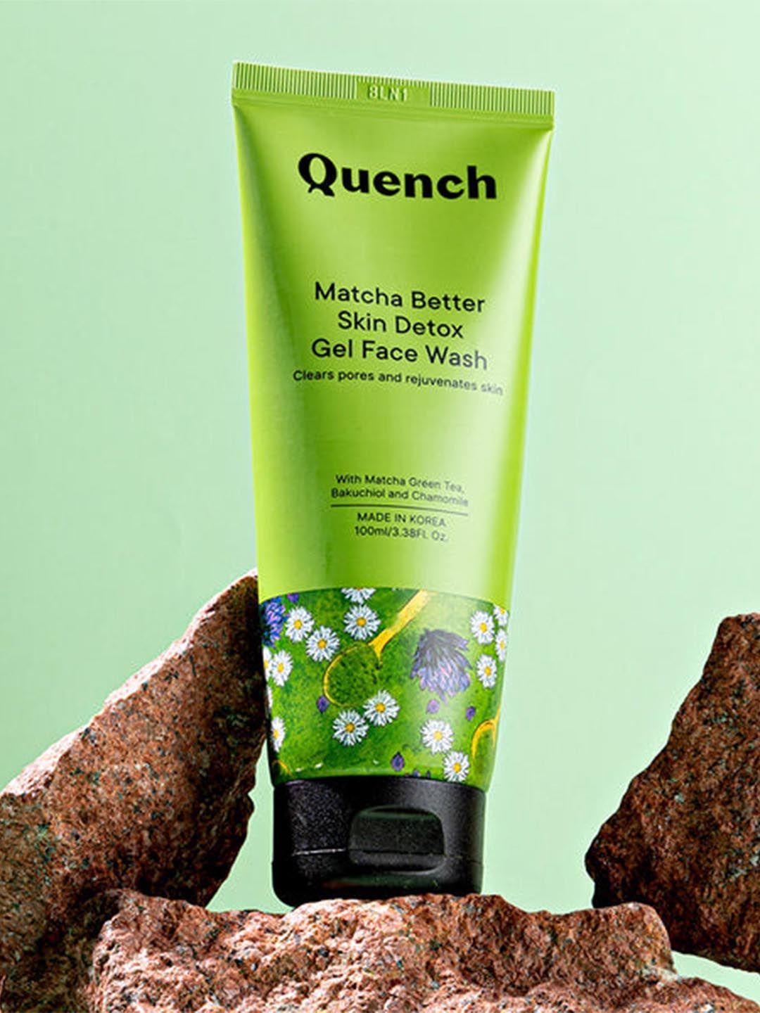 quench botanics matcha better skin detox gel face wash - 100 ml