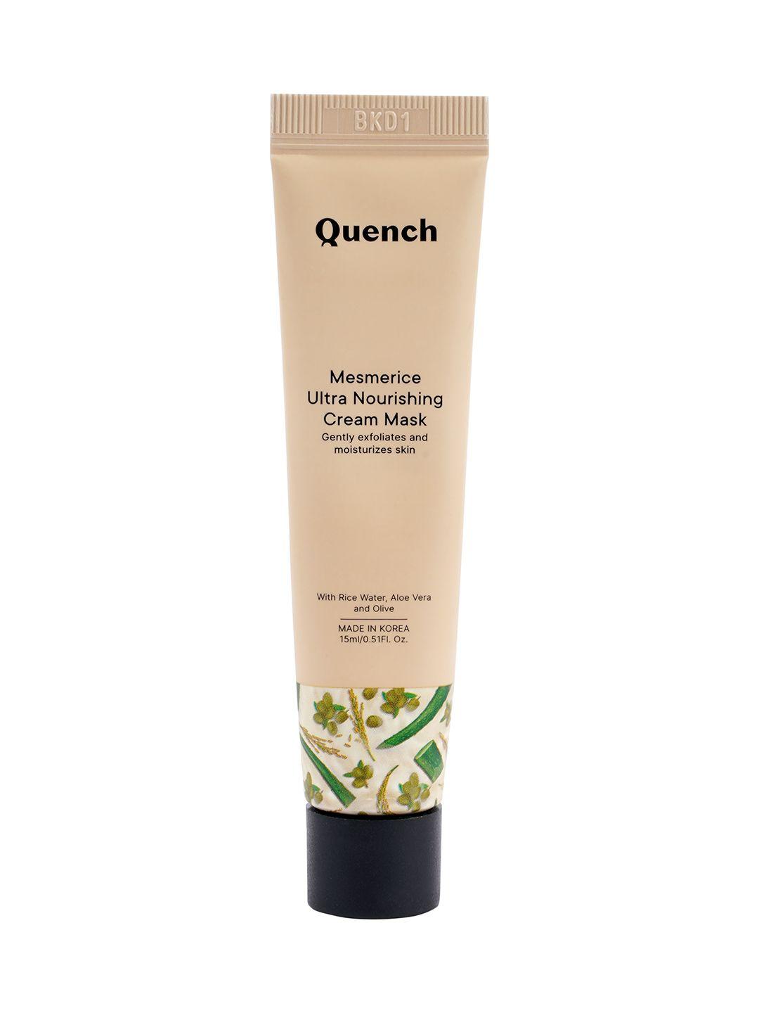 quench botanics mesmerice ultra nourishing cream mask with rice water & aloe vera - 15 ml