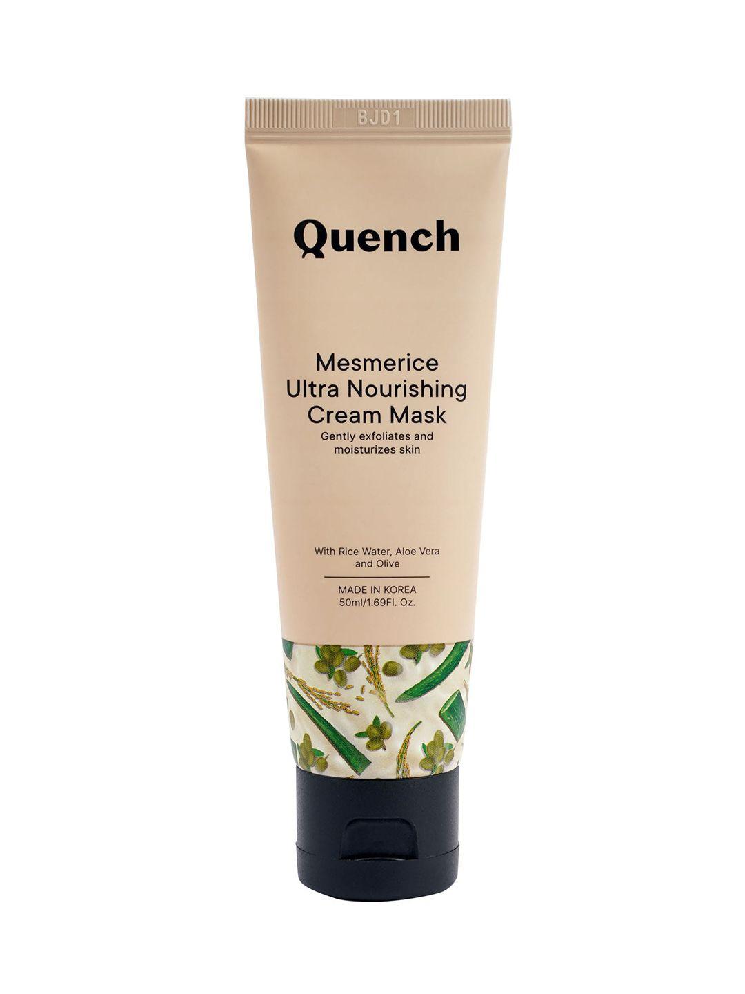 quench botanics mesmerice ultra nourishing cream mask with rice water & aloe vera - 50 ml