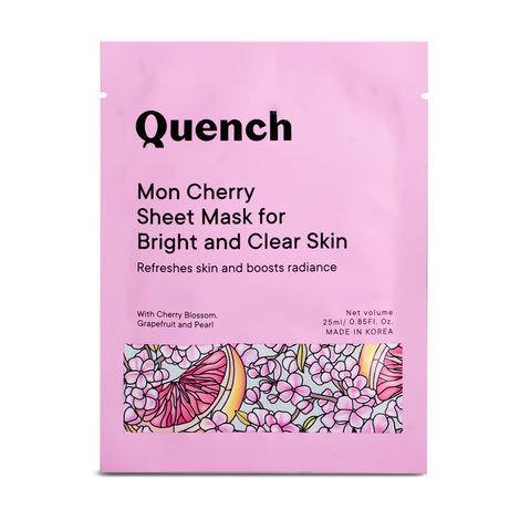 quench botanics mon cherry sheet mask for bright and clear skin (25 ml)