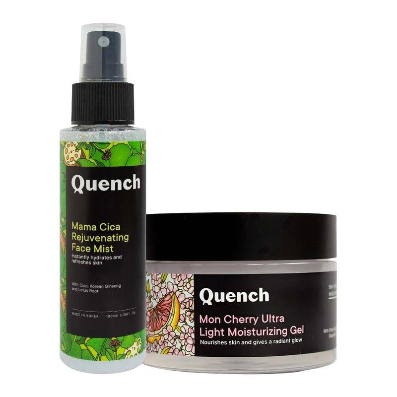 quench botanics mon cherry ultra light moisturizing gel with mama cica rejuvenating face mist