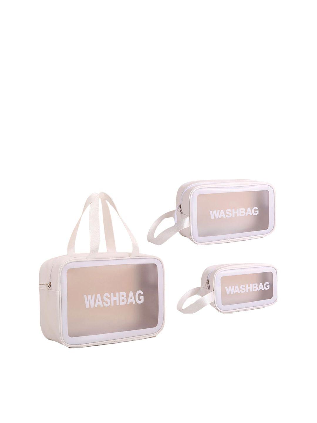 queue set of 3 white travel accessory bag