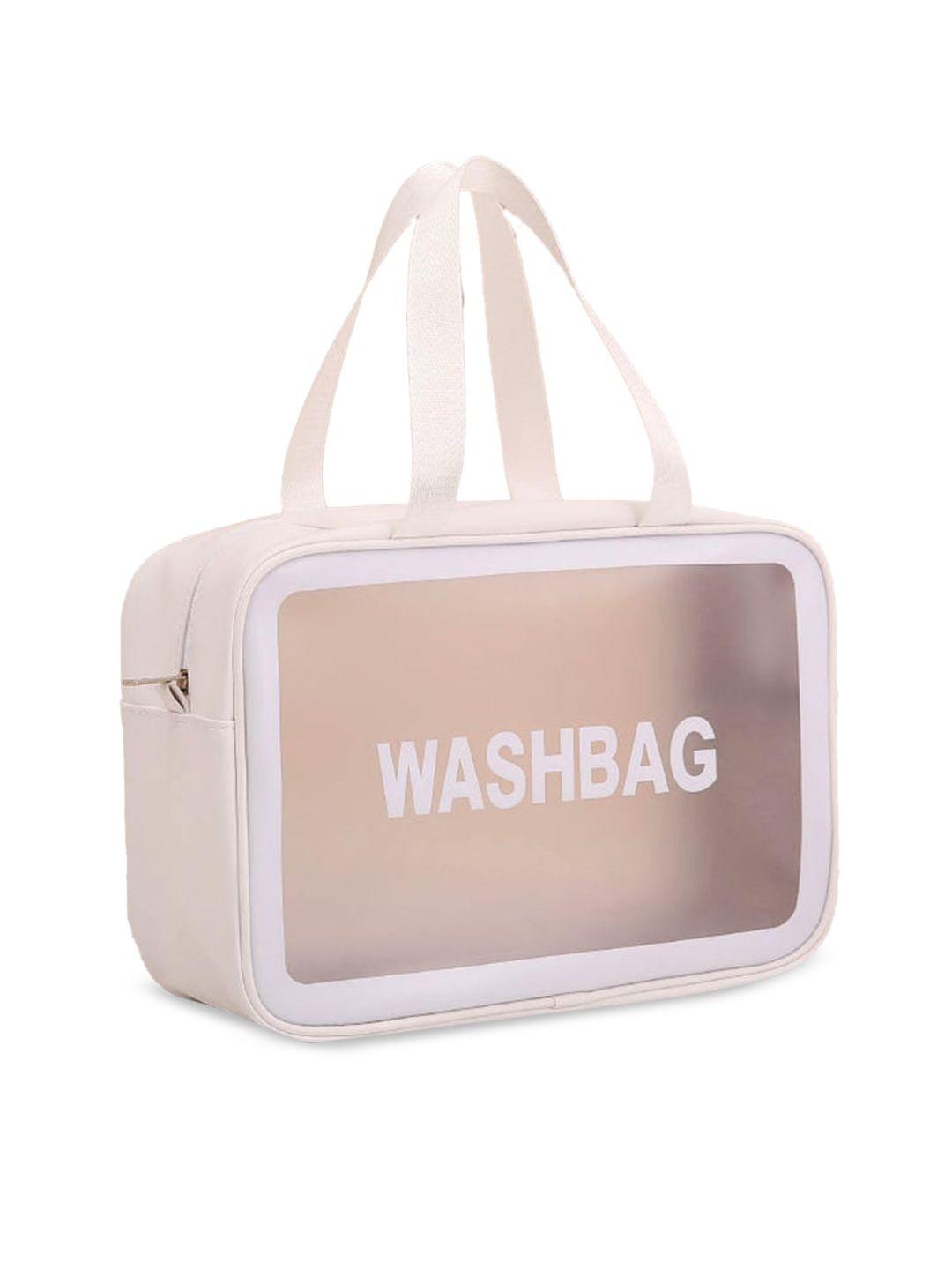 queue white self design travel pouch