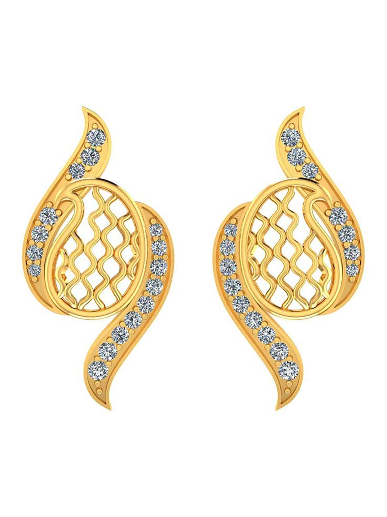 quick flip paisley gold earrings with gold screw