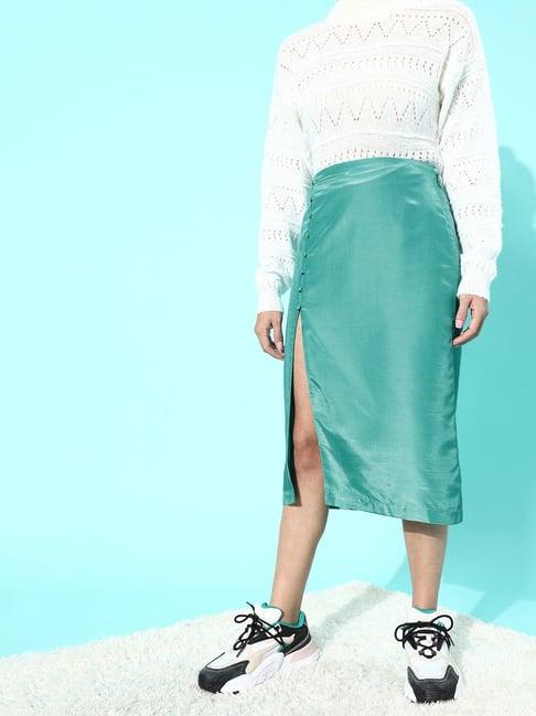 quiero green regular fit skirt