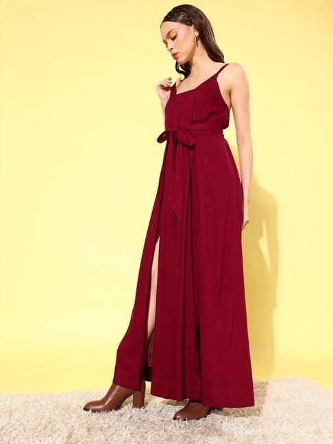 quiero maroon maxi jumpsuit