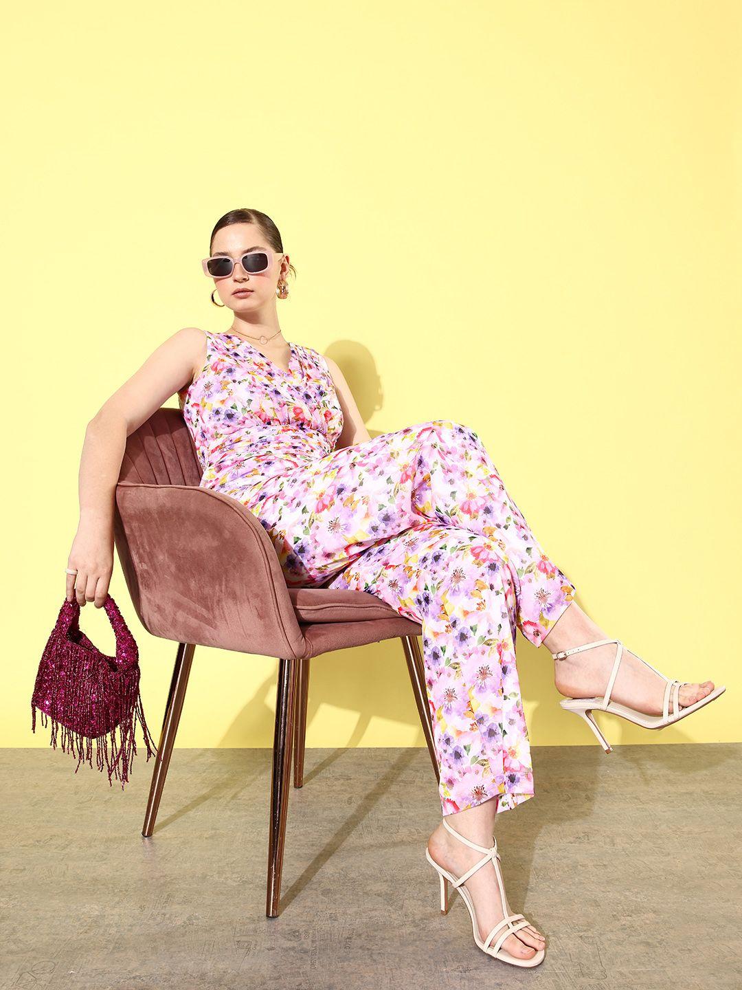 quiero printed gathered basic jumpsuit