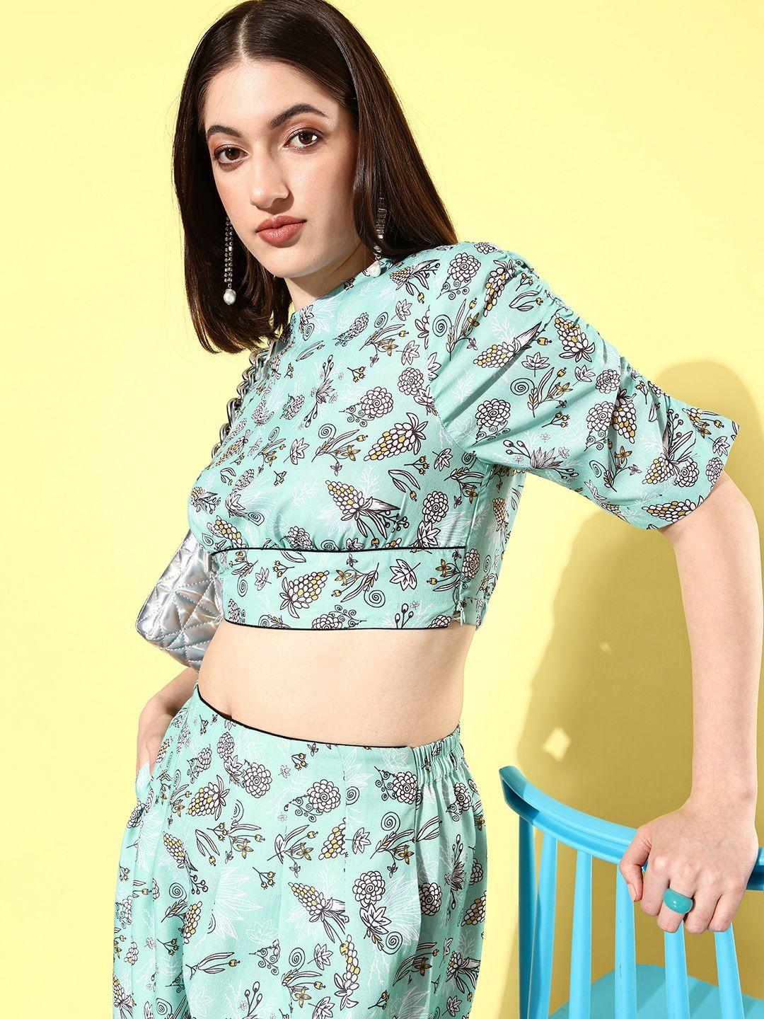 quiero printed pure cotton top with palazzos