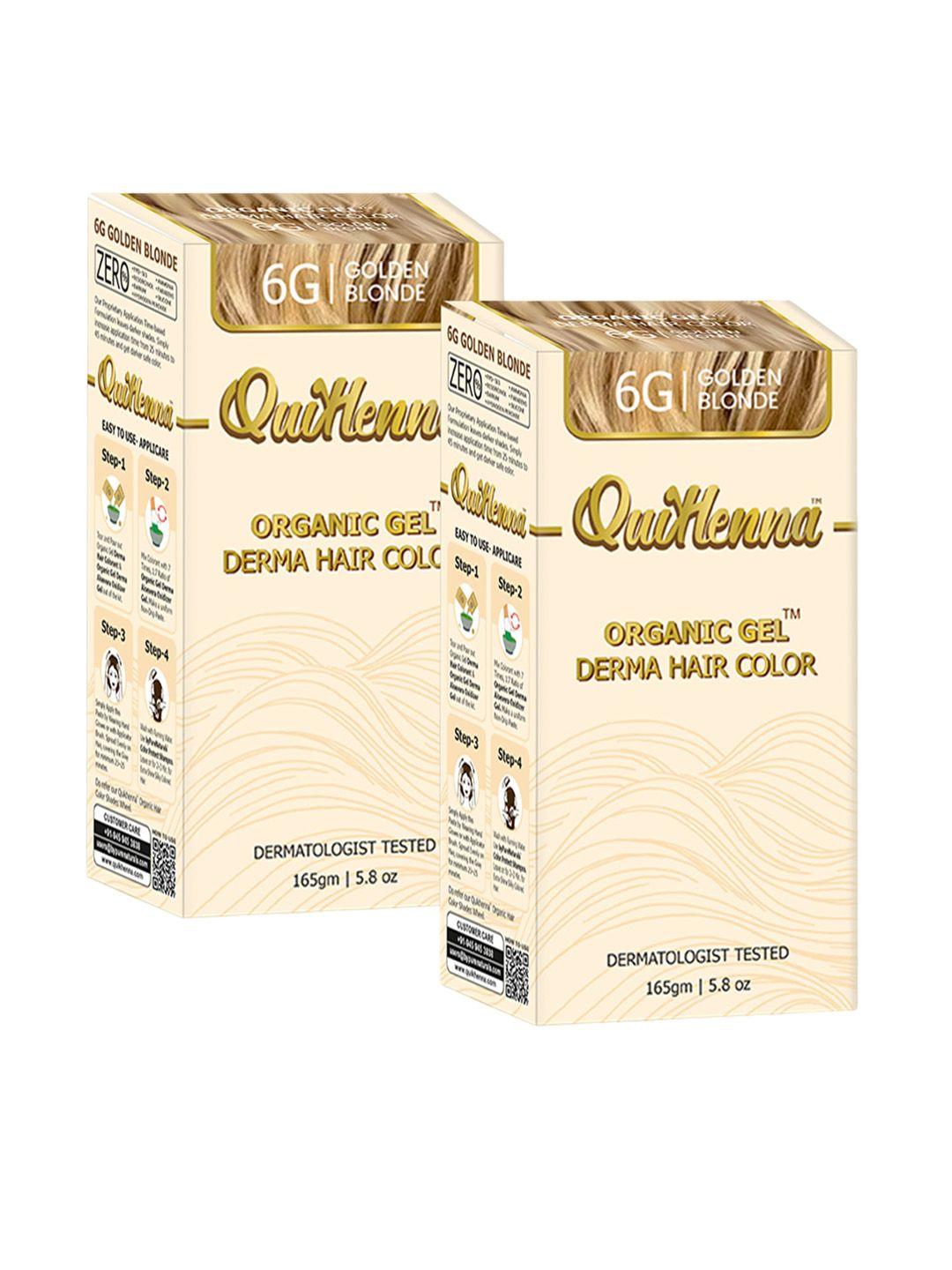 quikhenna organic gel set of 2 derma hair colour kit- 165gm each- golden blonde 6g