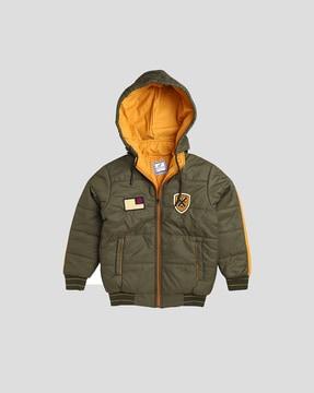 quilted bomber jacket with hood