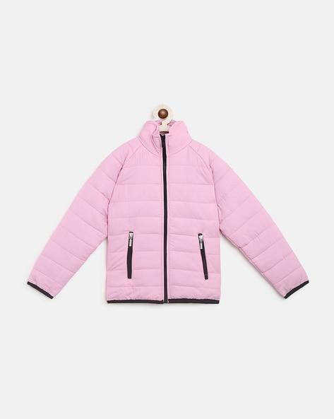 quilted bomber jacket with zip front closure