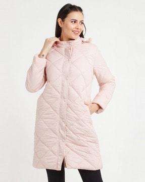 quilted coat with detachable hood