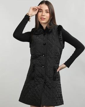 quilted coat with welt pockets