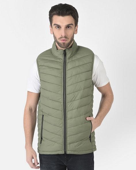 quilted gillet with zip-front