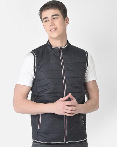 quilted gillet with zip-front