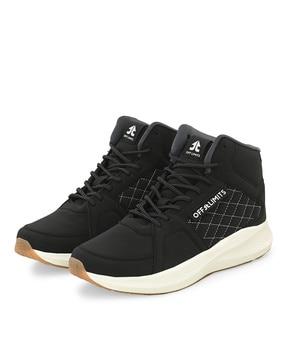 quilted high-top lace-up sneakers