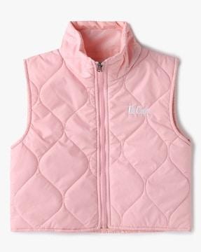 quilted jacket with placement logo