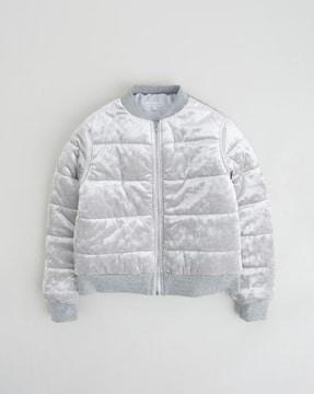 quilted jacket with zip closure