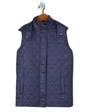 quilted jacket with zip-front
