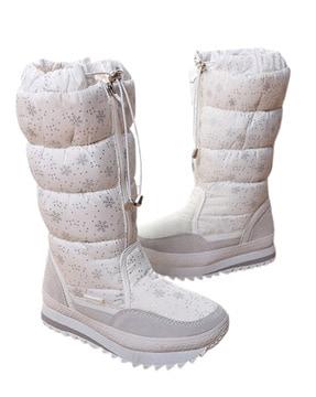 quilted mid-calf boots