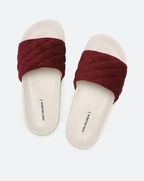 quilted open-toe flat sandals