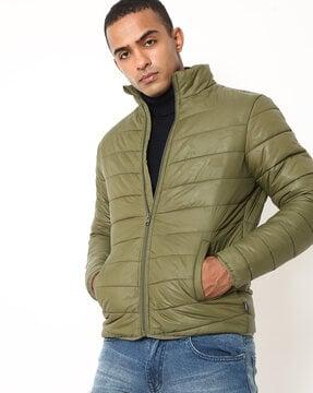 quilted puffer jacket with insert pockets