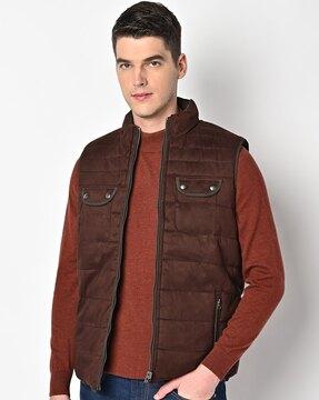 quilted reversible gillet with flap pockets