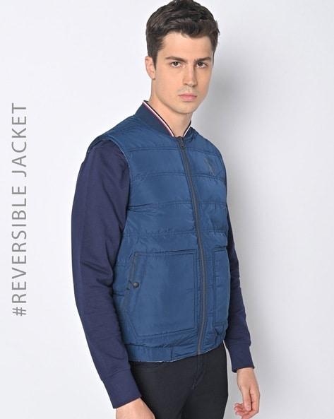 quilted reversible gillet with insert pockets