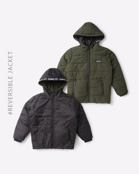 quilted reversible hooded jacket