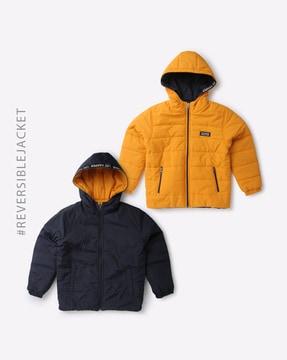 quilted reversible jacket with zip-pockets