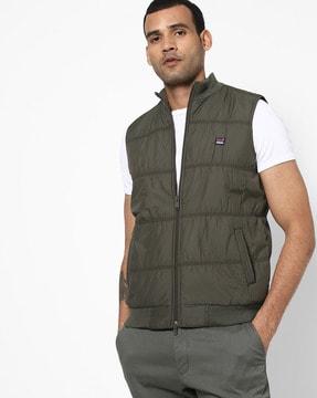 quilted scooter jacket with insert pockets
