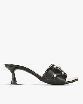 quilted stilettos heeled sandals