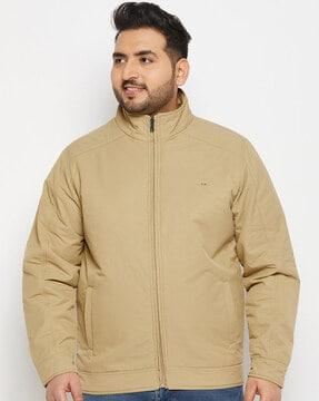 quilted zip-front bomber jacket